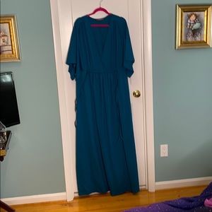 Blue maxi dress.